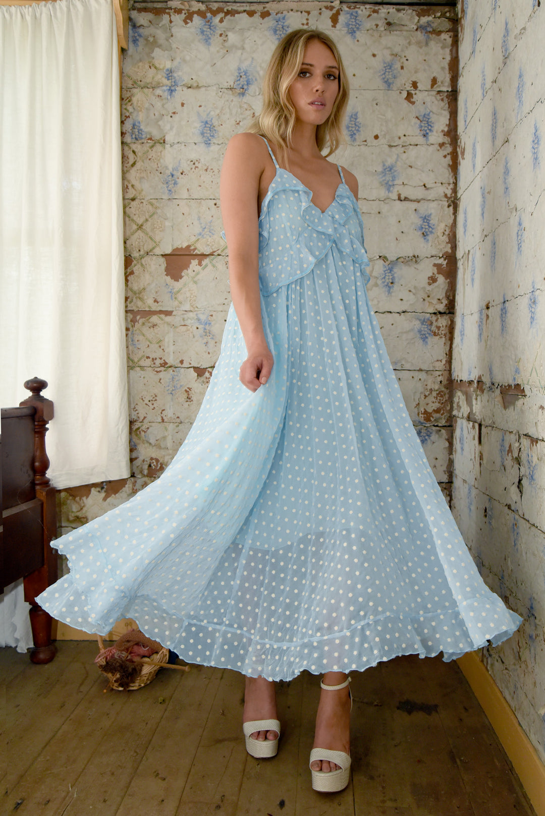 FRILL YOU STILL LOVE ME DRESS (DUSTY BLUE)
