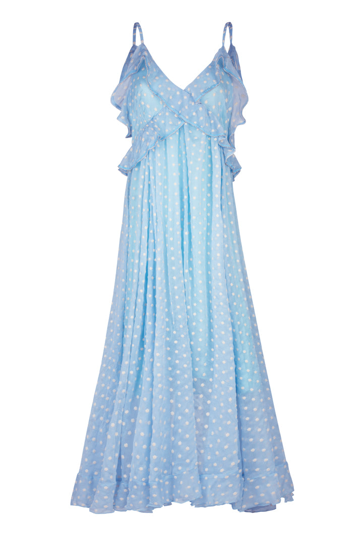 FRILL YOU STILL LOVE ME DRESS (DUSTY BLUE)