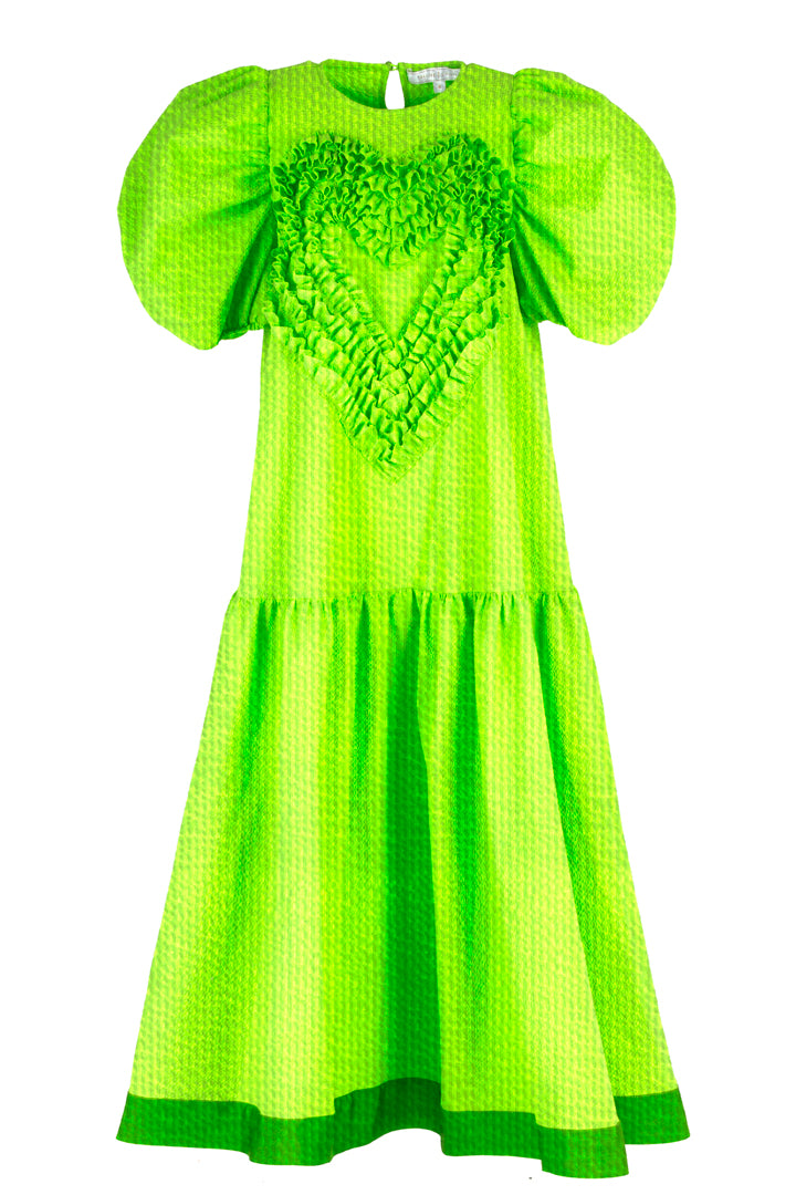 RACING HEARTS DRESS (Lime)