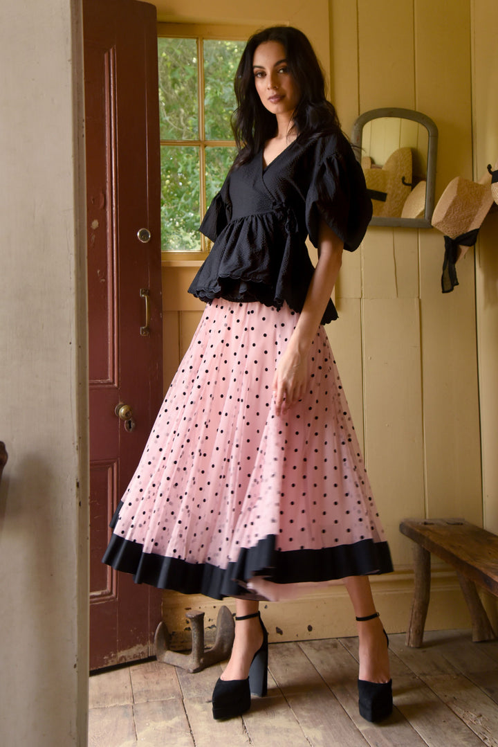 FLARE FOR FUN SKIRT (Blush/Black)
