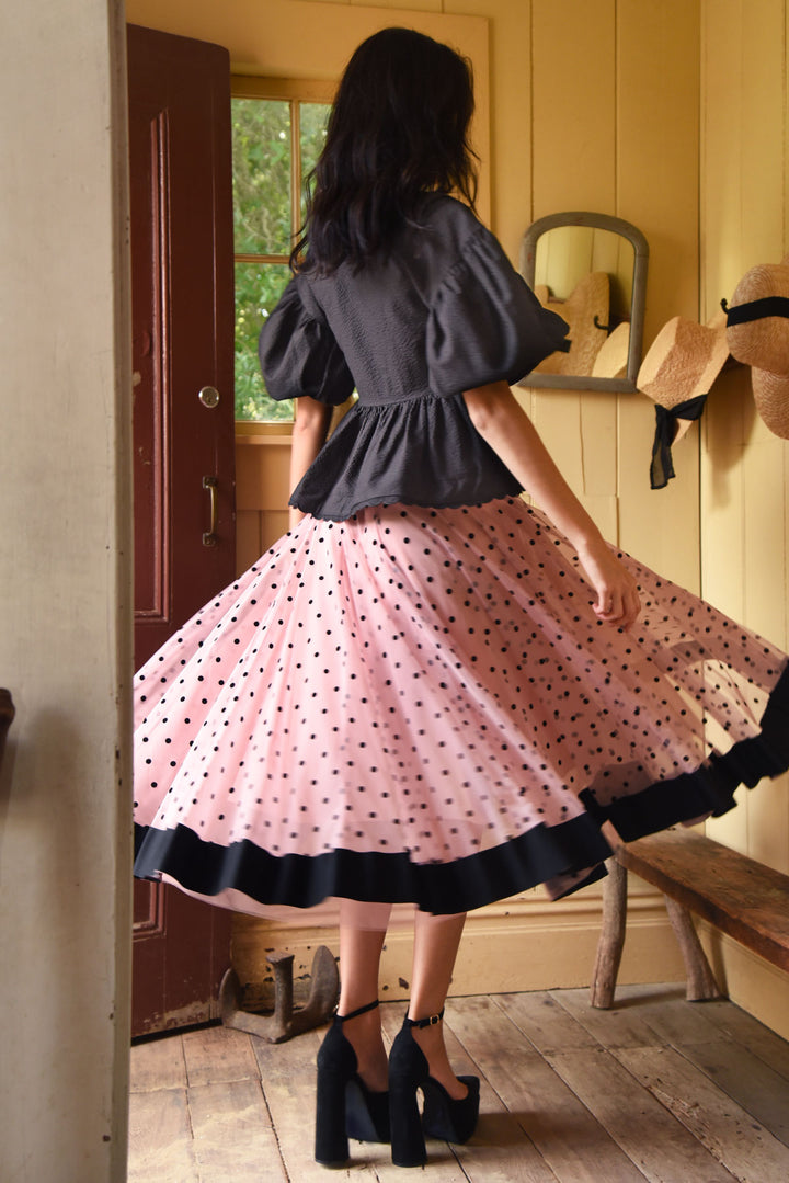 FLARE FOR FUN SKIRT (Blush/Black)