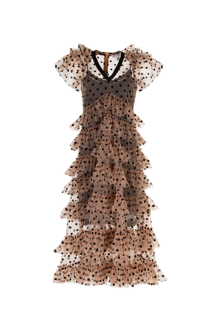 FLOWING IN THE WIND DRESS (MOCHA/BLACK)
