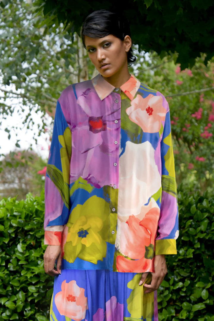 Drift Away Shirt (Cobalt Floral)