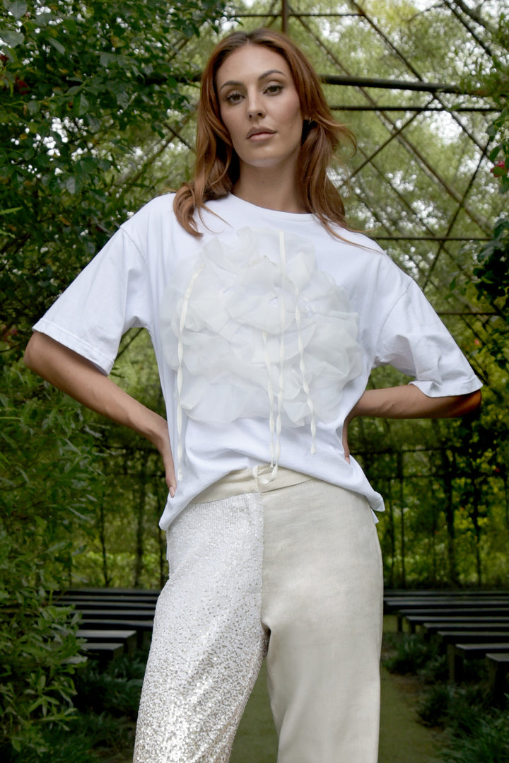 MY HEART ROSE ON T-Shirt (White)