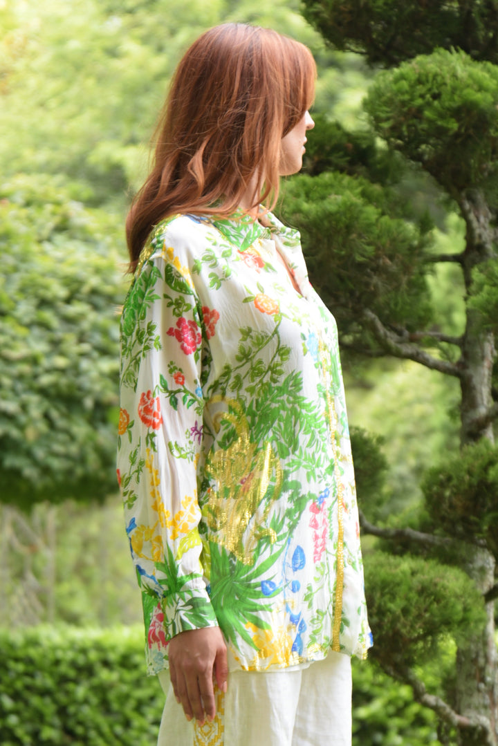 Drift Away Shirt (Green Floral)