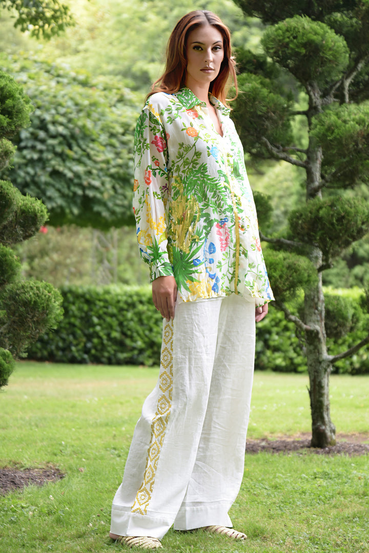 Drift Away Shirt (Green Floral)