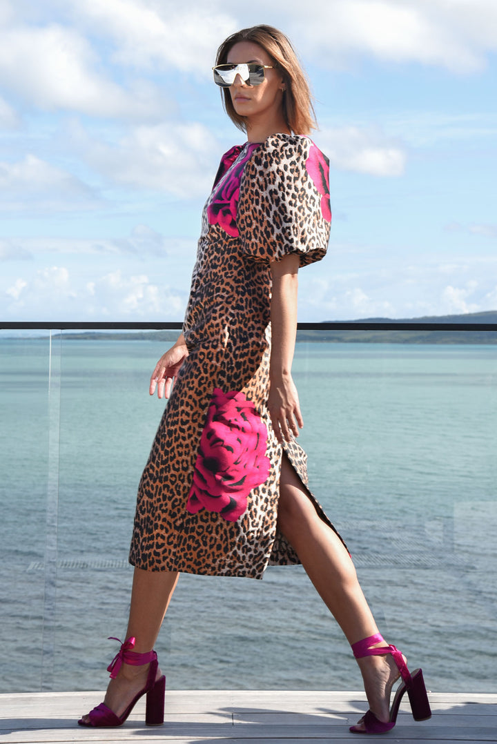 PARTY TIME Dress (Leopard Floral)