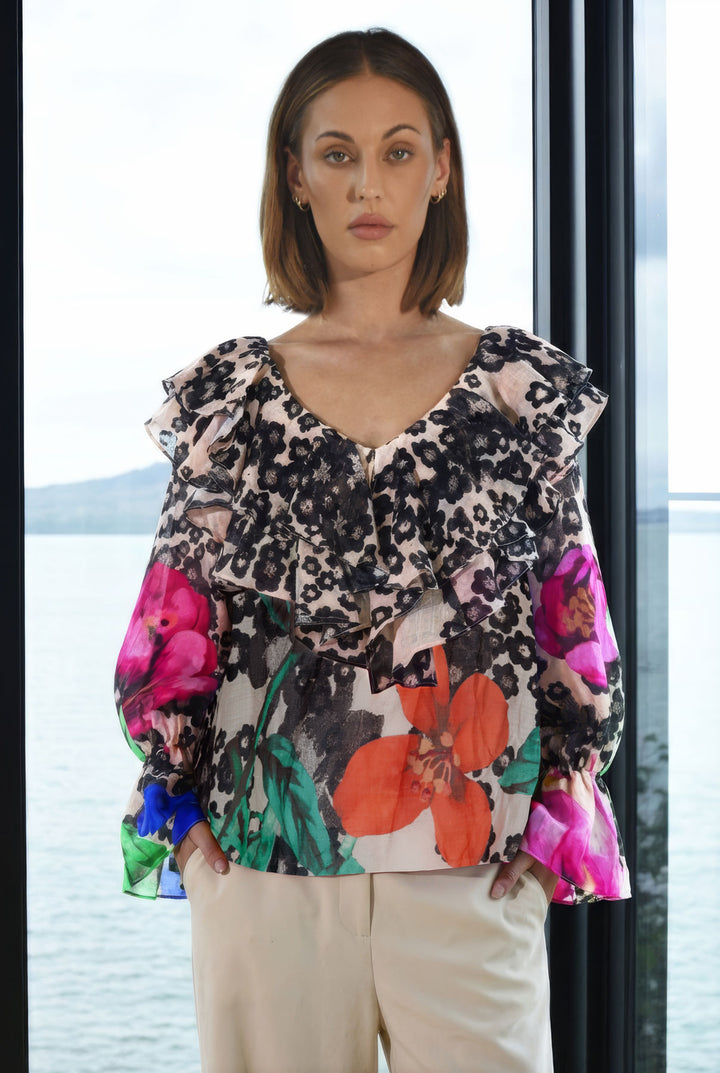 FRILL ON MY MIND Blouse (Vintage Floral)