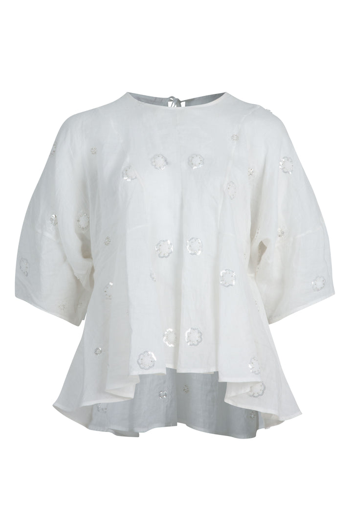 SAY A LITTLE FLARE Top (White)