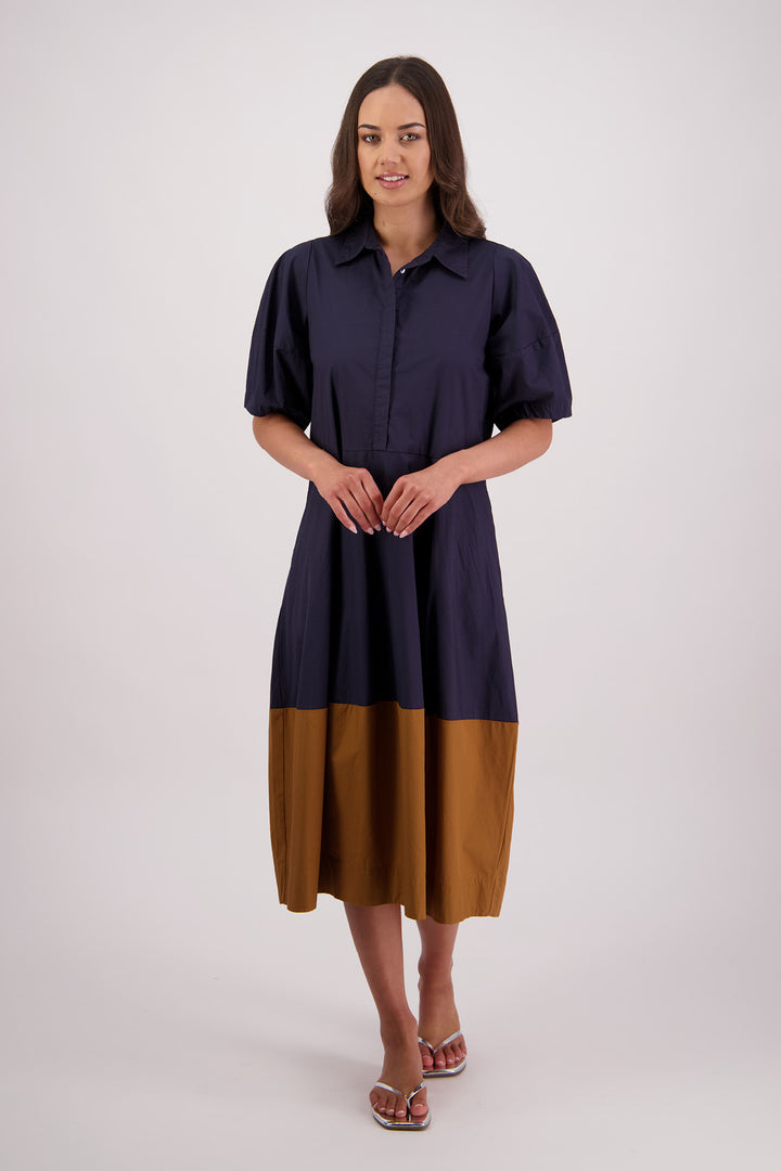 Tamsin Dress (Ink/Tan)