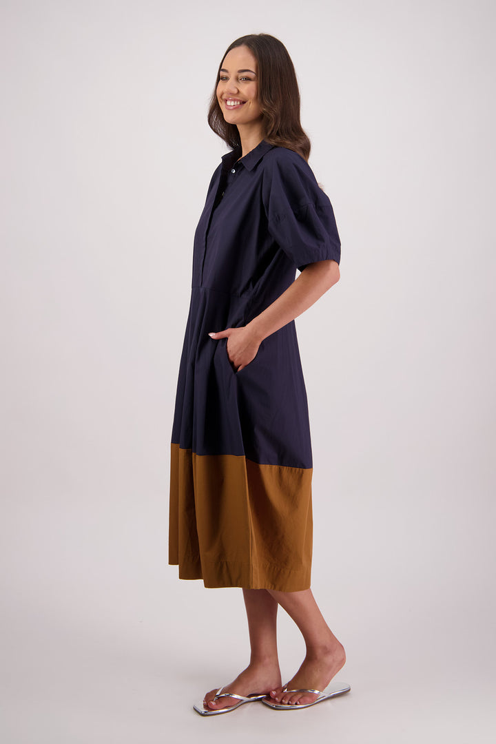 Tamsin Dress (Ink/Tan)