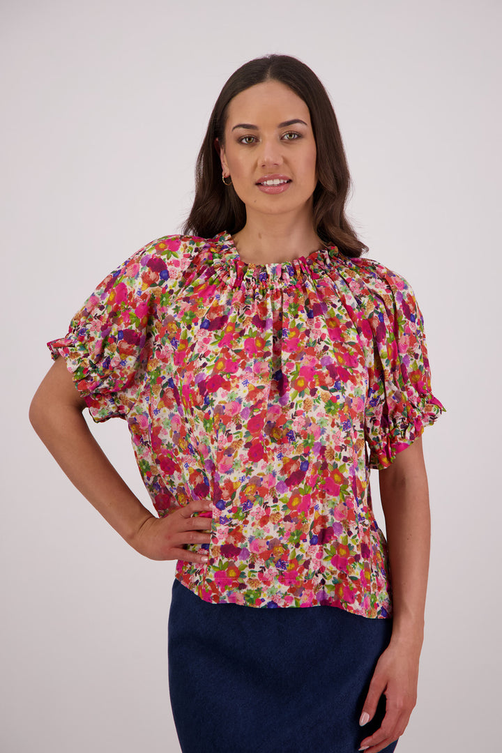 Teddy Top Ramie (Bright Floral)