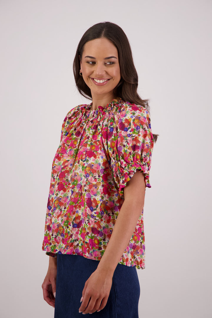 Teddy Top Ramie (Bright Floral)