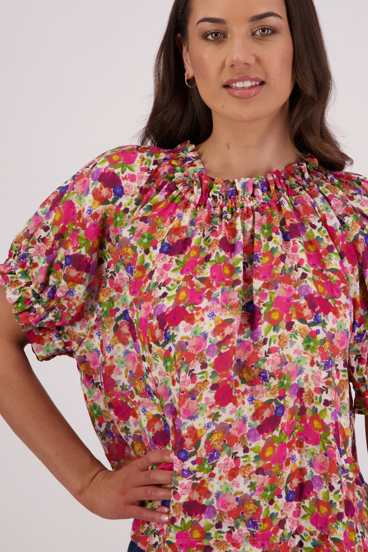 Teddy Top Ramie (Bright Floral)