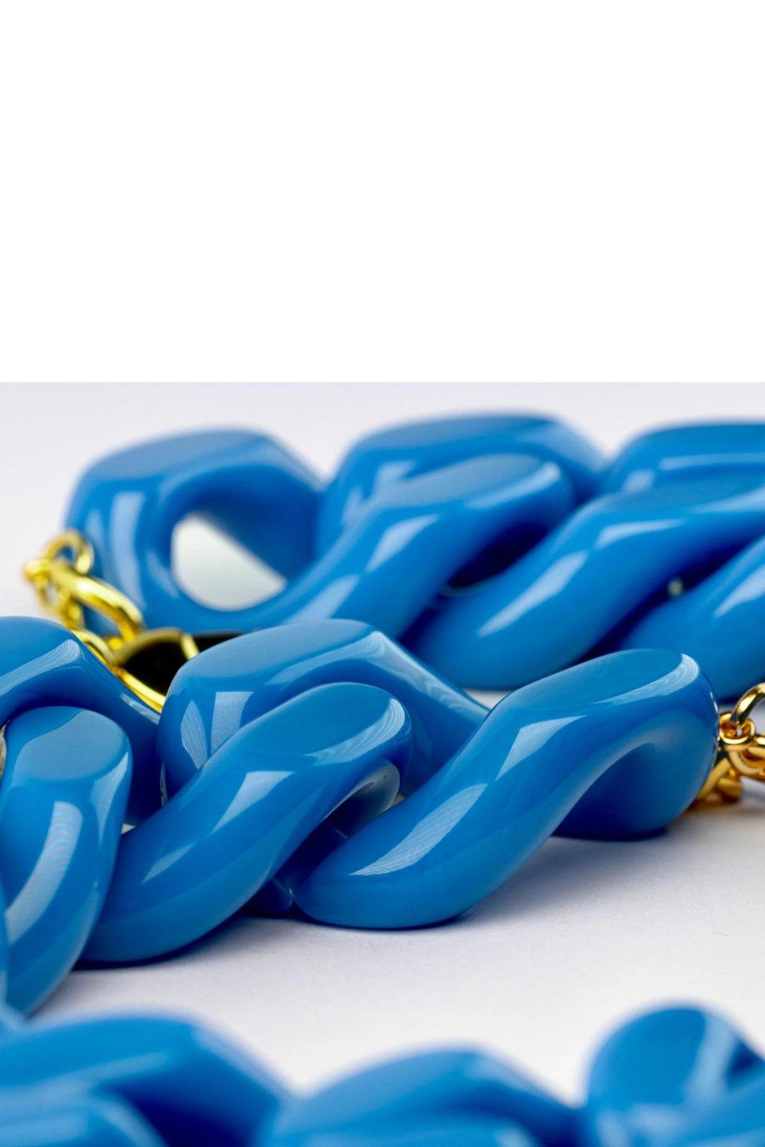 Big Flat Chain Necklace (Blue)