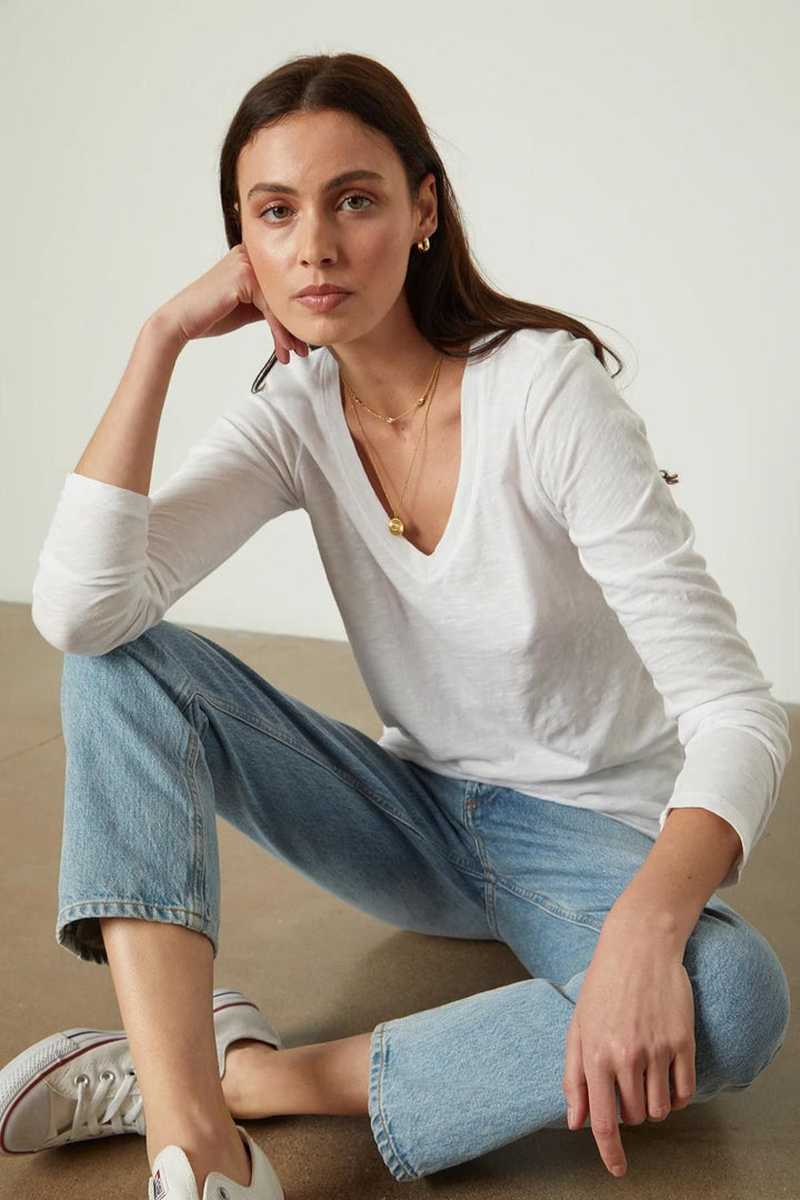 Blaire long sleeve t-shirt (White)