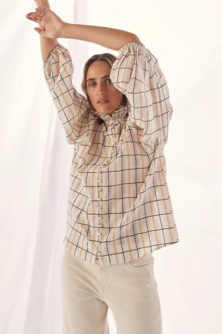 Grant top (Ivory Check)