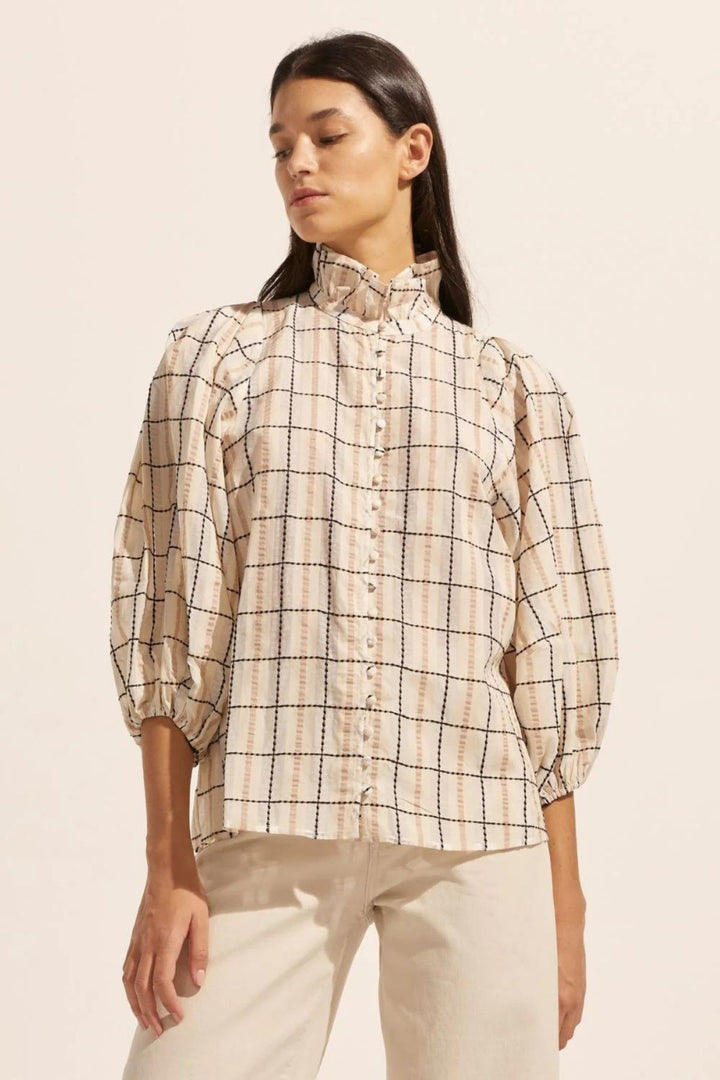Grant top (Ivory Check)