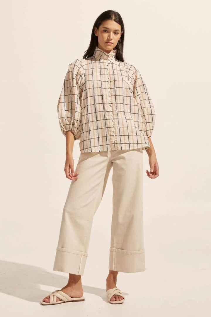 Grant top (Ivory Check)