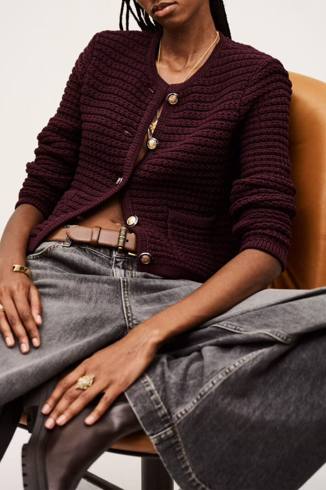 GASPARD Cardigan (Bordeaux)