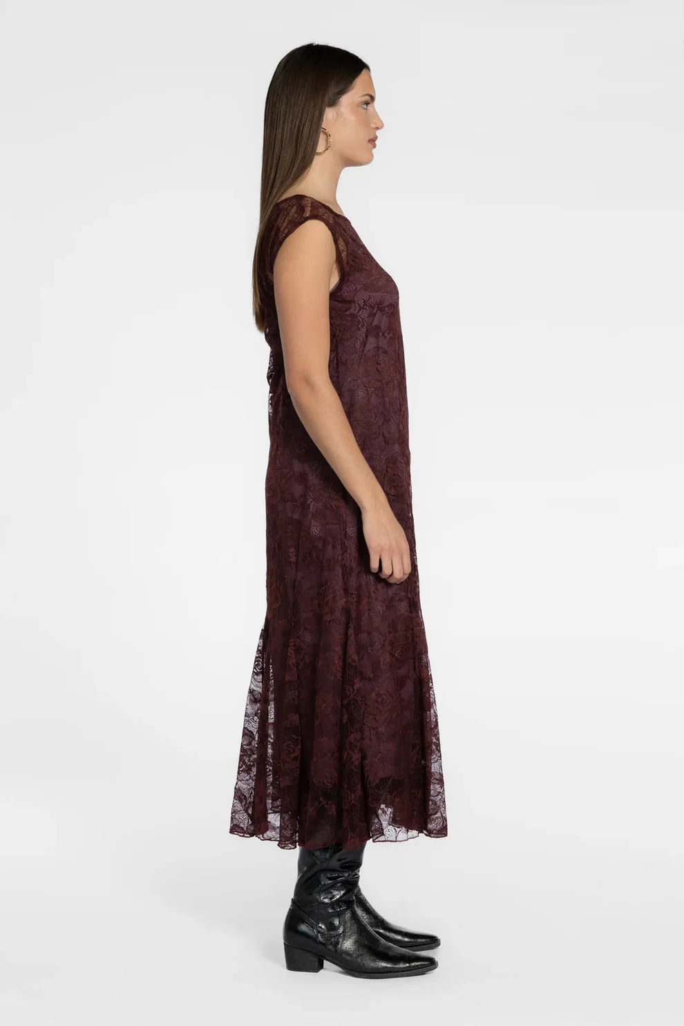 BOWIE GODET DRESS (raisin)