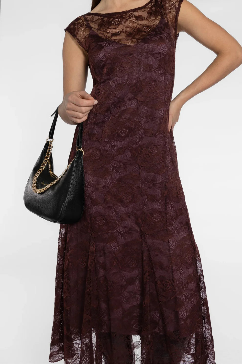 BOWIE GODET DRESS (raisin)