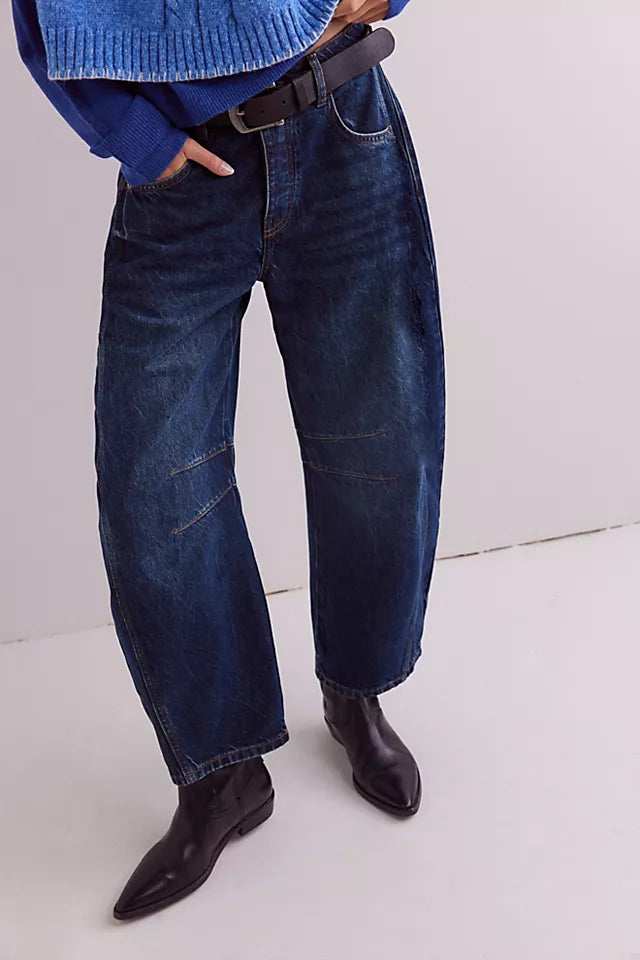 Good Luck Mid-Rise Barrel Jean (Deep End)