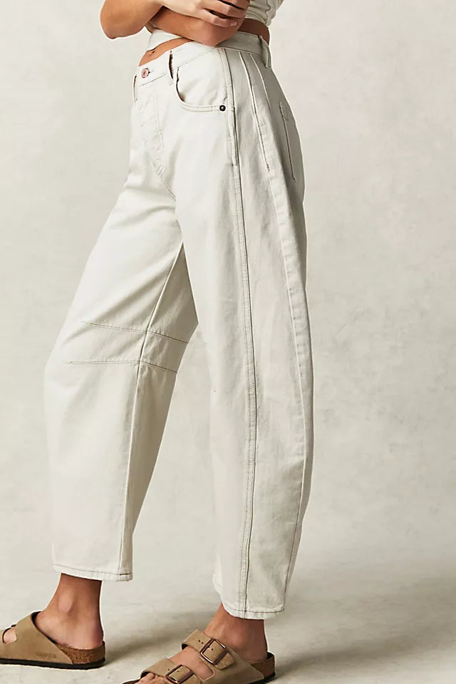 Good Luck Mid-Rise Barrel Jean (Milk)