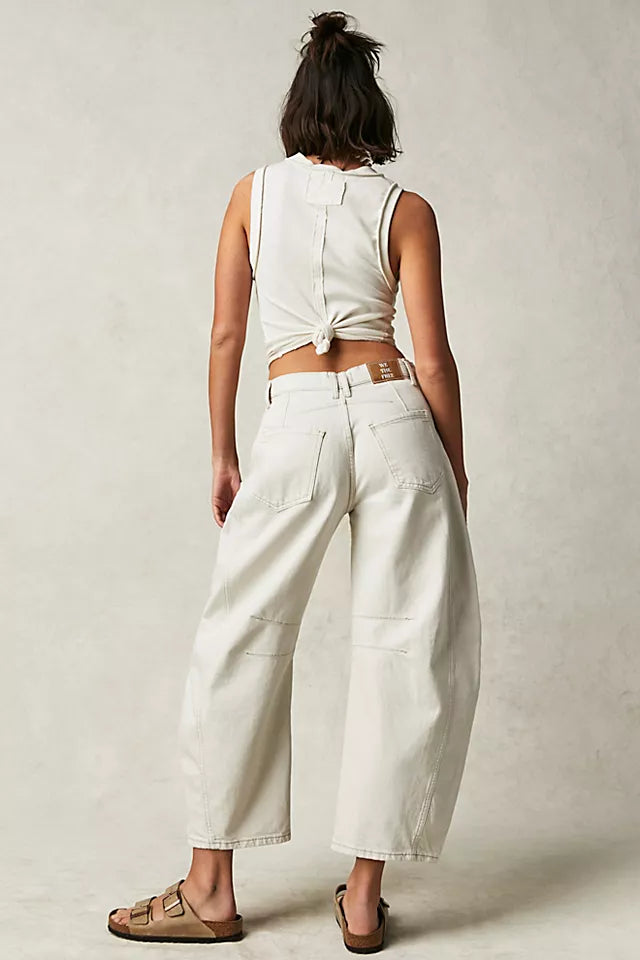 Good Luck Mid-Rise Barrel Jean (Milk)