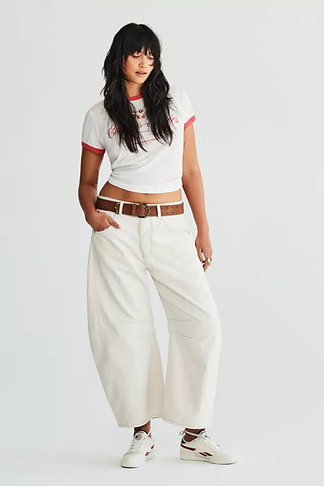 Good Luck Mid-Rise Barrel Jean (Milk)