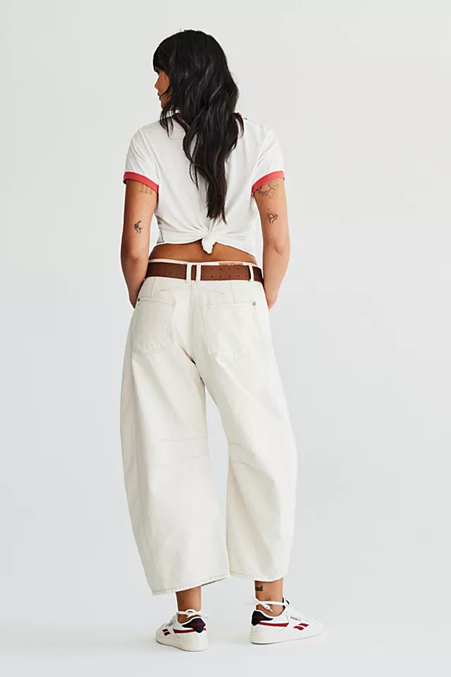 Good Luck Mid-Rise Barrel Jean (Milk)