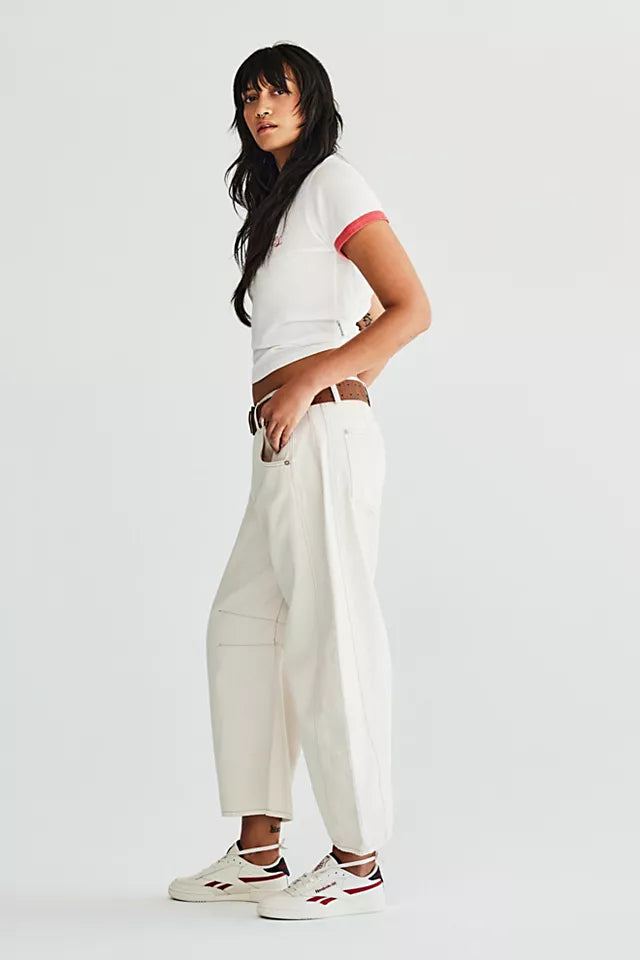 Good Luck Mid-Rise Barrel Jean (Milk)
