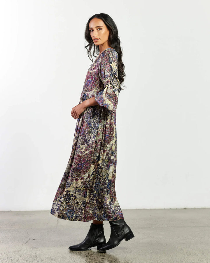 Maddalena Dress (Ivory / Navy)