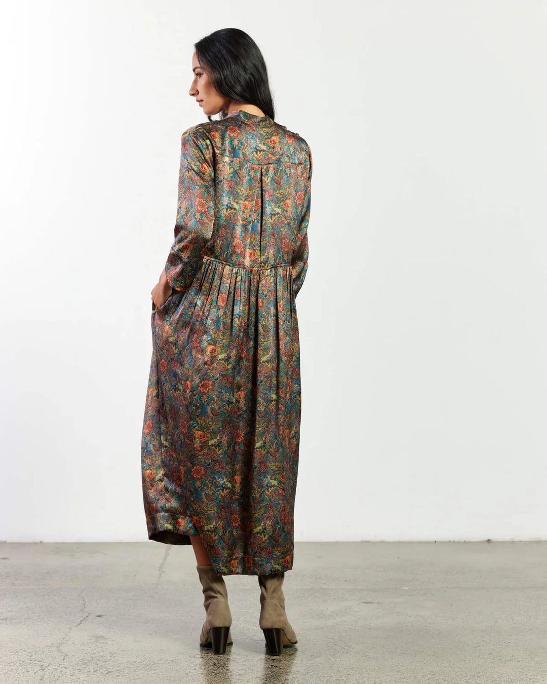Natalia Dress (Taupe Paisley)