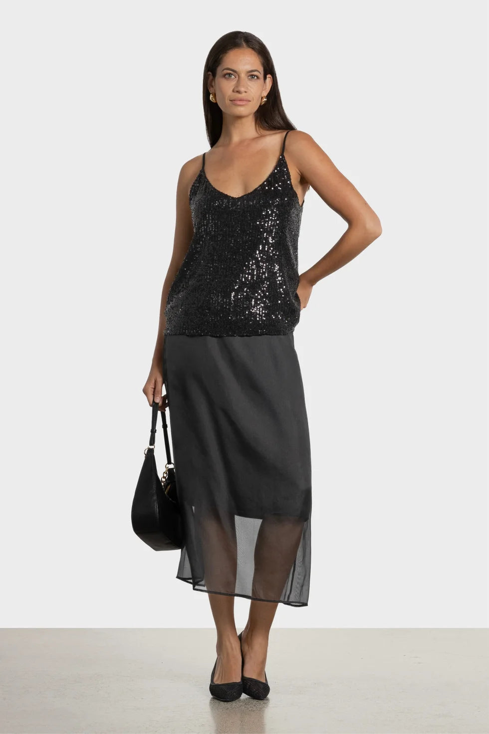 Starlight Sequin Cami (Black)