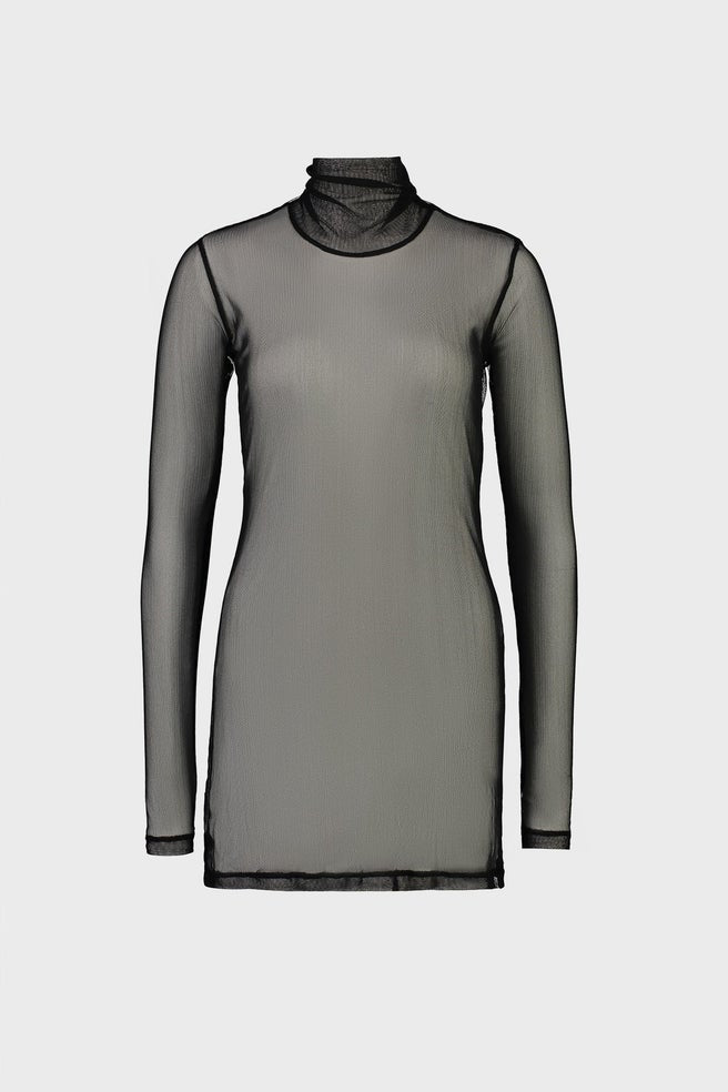 Fitted Translucent Tunic (Black)