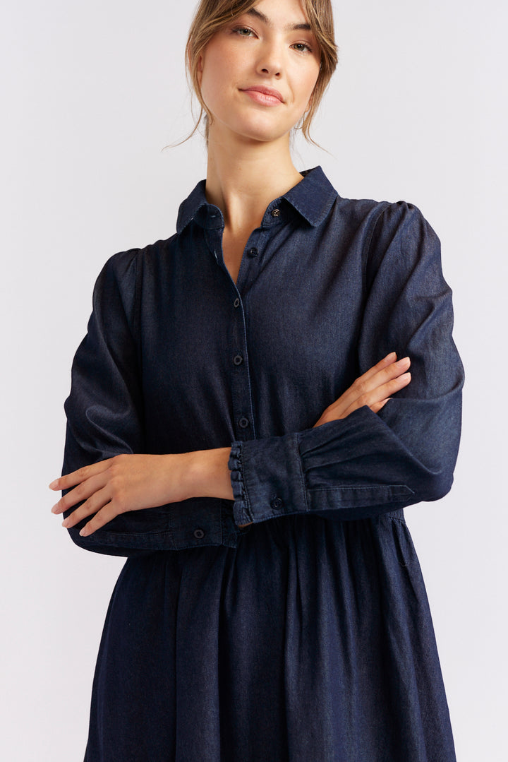 WILLOW COTTON DRESS (INDIGO)