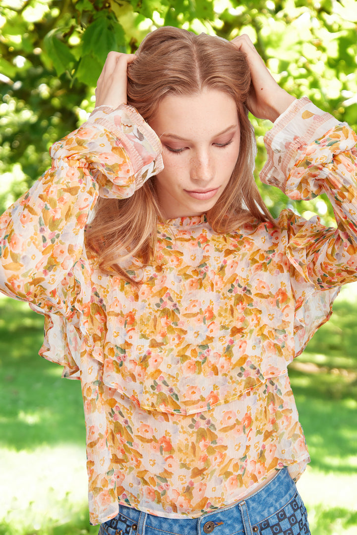 A VINTAGE TOP Top (YELLOW FLORAL)