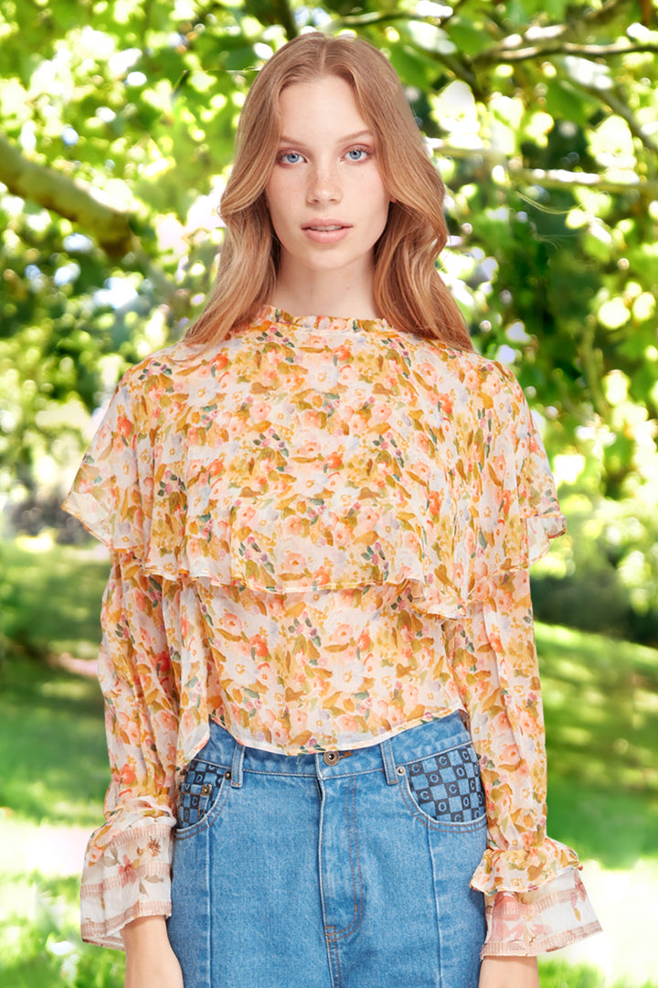 A VINTAGE TOP Top (YELLOW FLORAL)