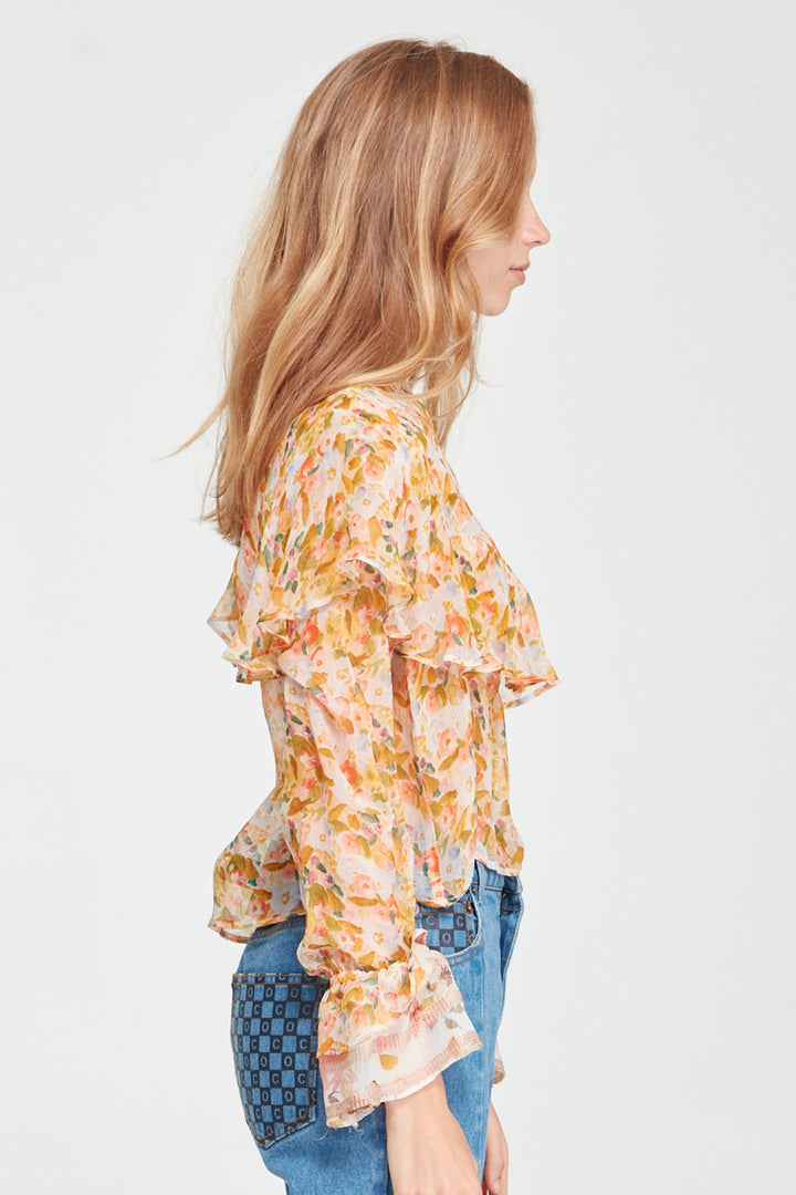 A VINTAGE TOP Top (YELLOW FLORAL)