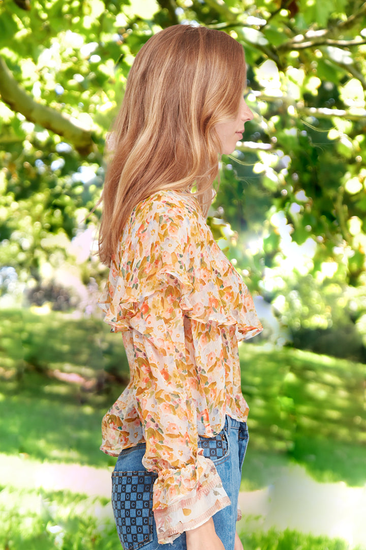 A VINTAGE TOP Top (YELLOW FLORAL)