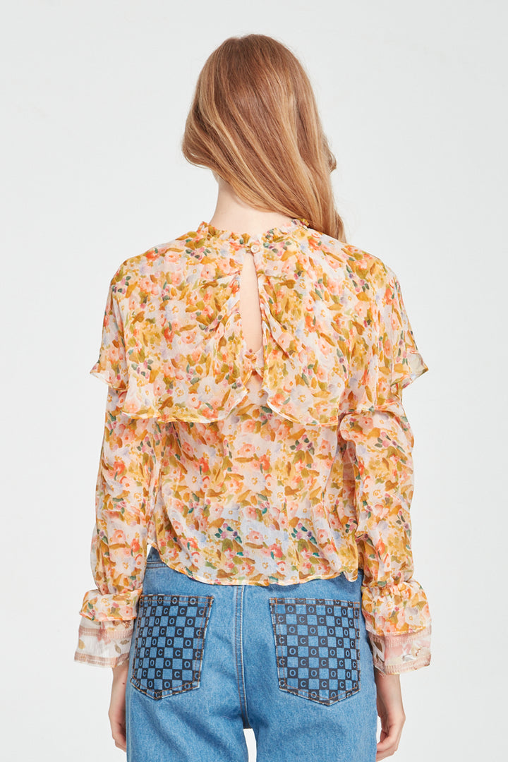 A VINTAGE TOP Top (YELLOW FLORAL)