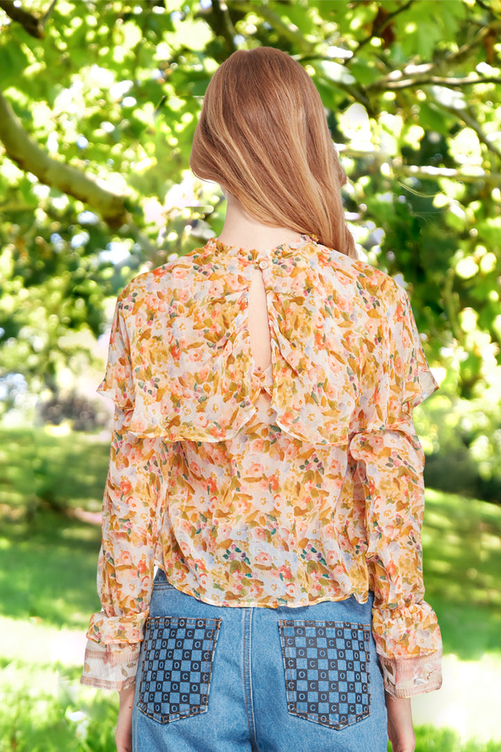 A VINTAGE TOP Top (YELLOW FLORAL)