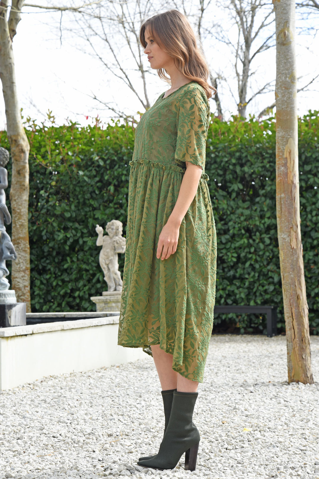 TAKE THE PLUNGE DRESS (FOREST)
