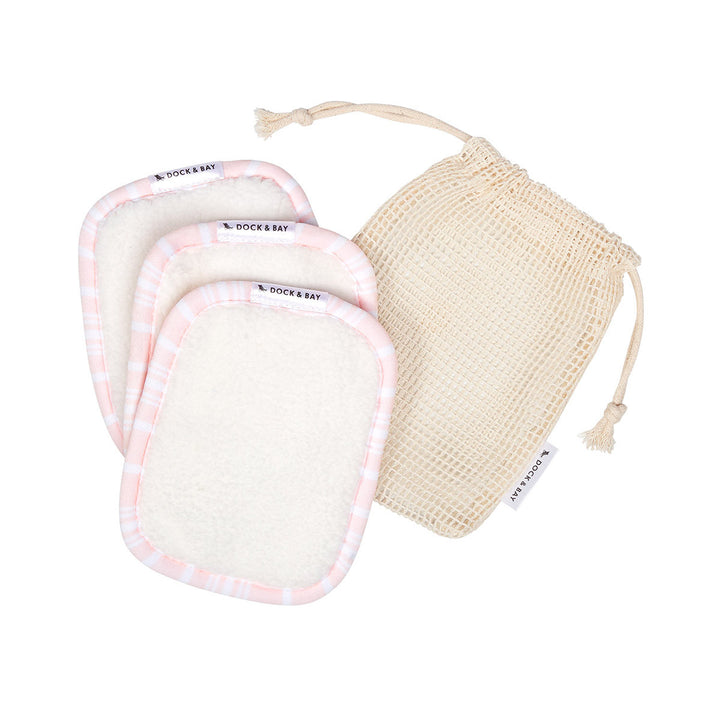Home Reusable Makeup Wipes - Pack of 3 (Peppermint Pink)