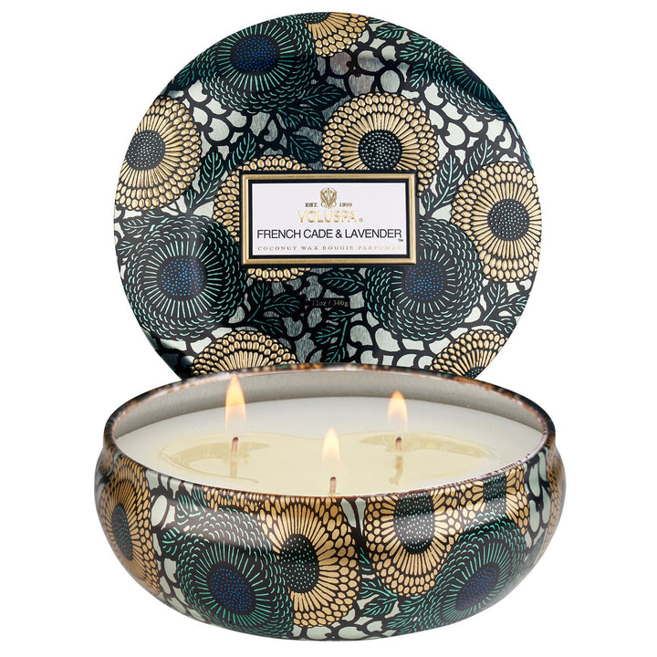 French Cade & Lavender 3 Wick