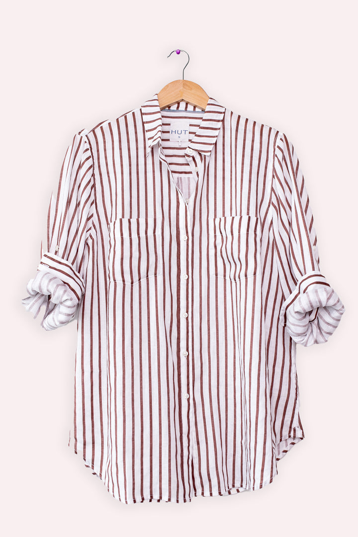 The Boyfriend Shirt (Nutmeg Stripe)