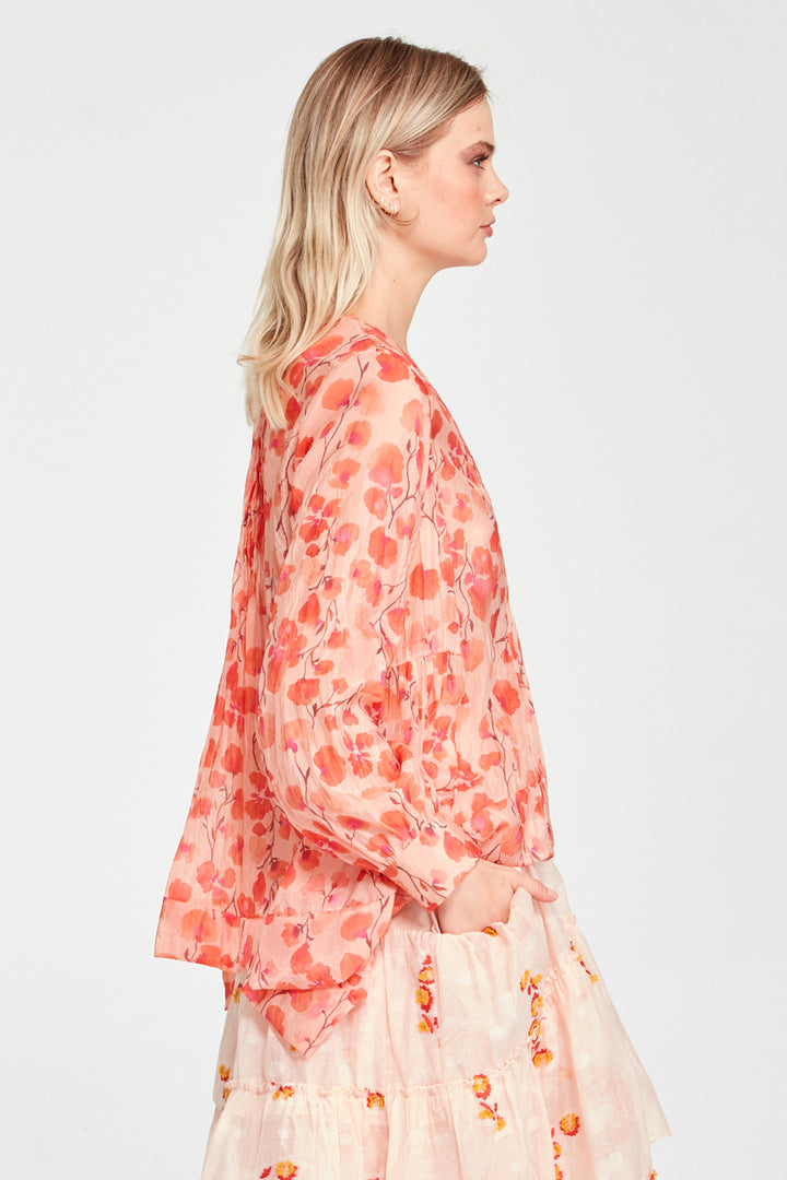 TUCK SHOP Top (Peach Floral)