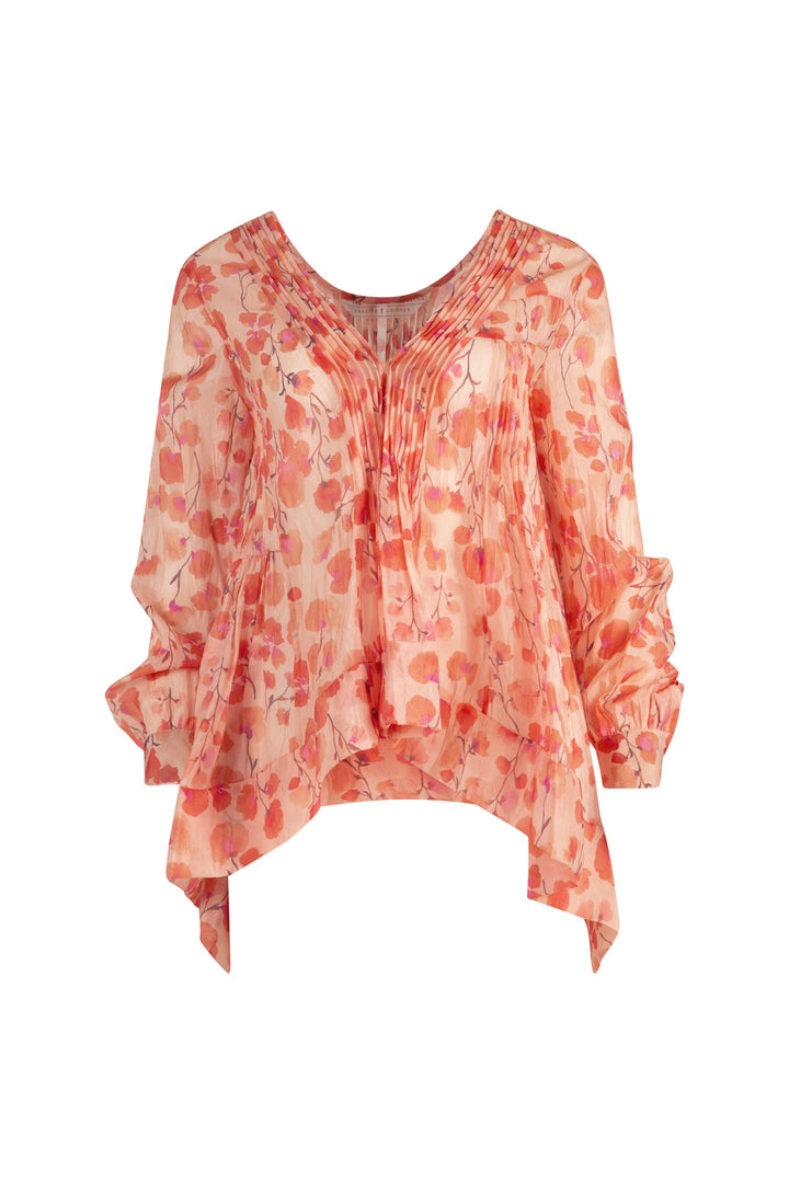 TUCK SHOP Top (Peach Floral)
