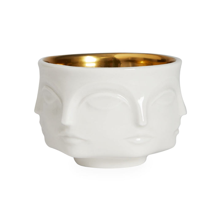 Muse Votive Holder (White / gold interior)